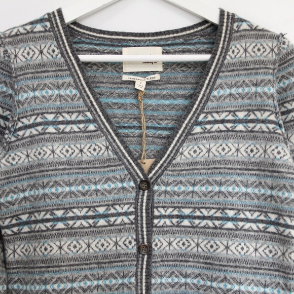 Telluride Clothing Co Women Wool Cardigan Sweater NEW Faire Isle striped Small - Picture 2 of 8